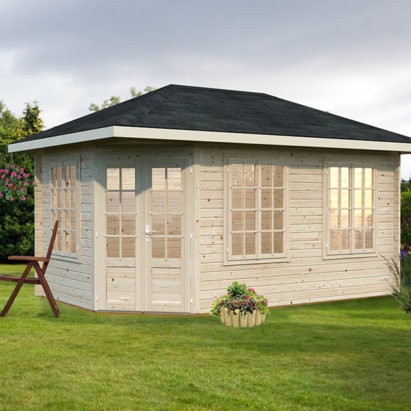 Palmako Melanie 4.5m x 2.8m Corner Log Cabin Summerhouse (44mm)