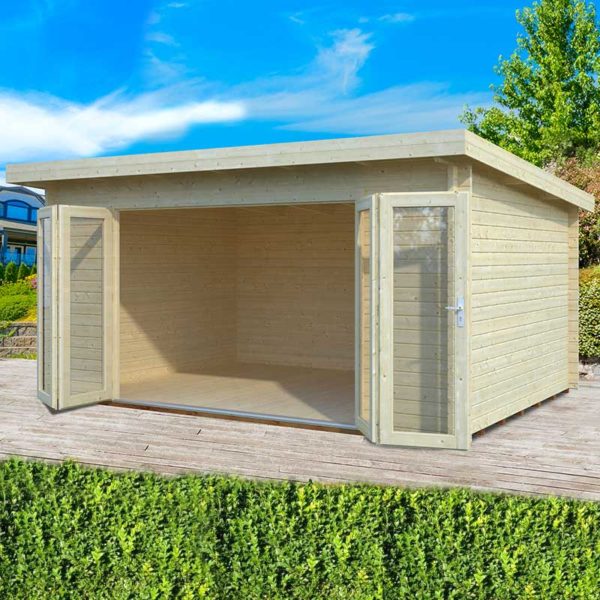 Palmako Lea 4.8m x 3.6m Log Cabin Garden Room (44mm)