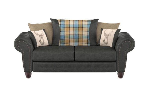 ScS Living Black County Fabric 3 Seater Sofa Scatter Back | Sofa Sale