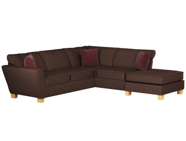 ScS Living Brown Fabric Theo 2 Corner 1 Right Hand Facing Chaise Standard Back