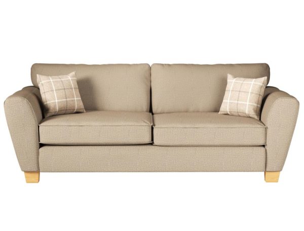 ScS Living Cream Theo Fabric 3 Seater Sofa Standard Back