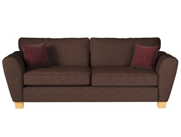 ScS Living Brown Theo Fabric 3 Seater Sofa Standard Back