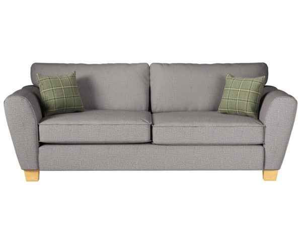 ScS Living Grey Theo Fabric 3 Seater Sofa Standard Back