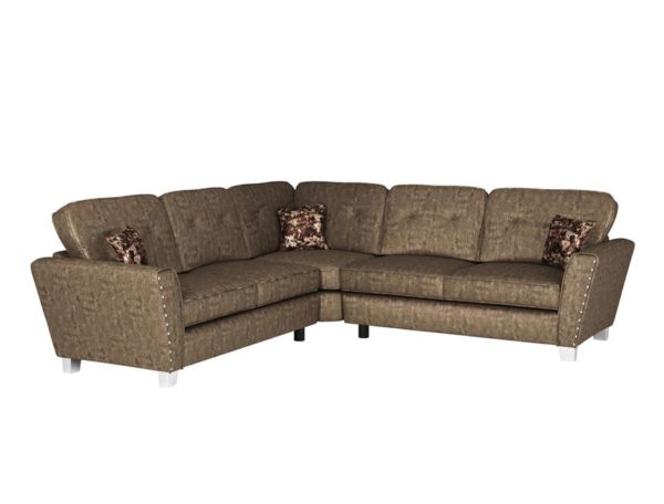 ScS Living Brown Esme Fabric 2 Corner 2 Sofa