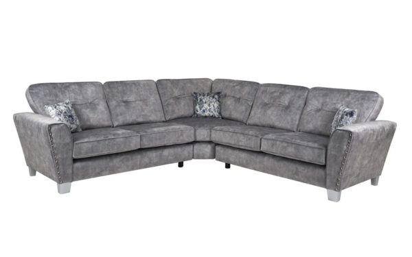 ScS Living Grey Esme Fabric 2 Corner 2 Sofa