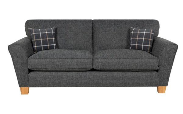 ScS Living Grey Theo Fabric 4 Seater Sofa Standard Back