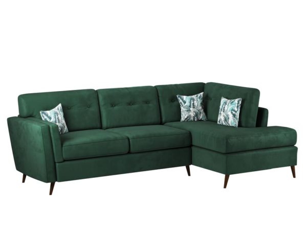 Botanicals Green Corner Sofa | Crushed Velvet Corner Sofa