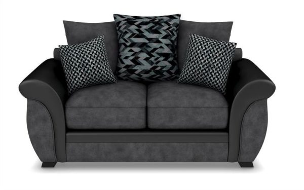 ScS Living Grey Kadie Fabric 2 Seater Sofa Scatter Back