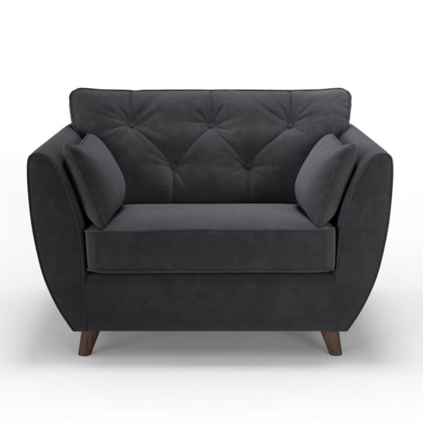 ScS Living Black Fabric Hoxton Velvet Standard Chair