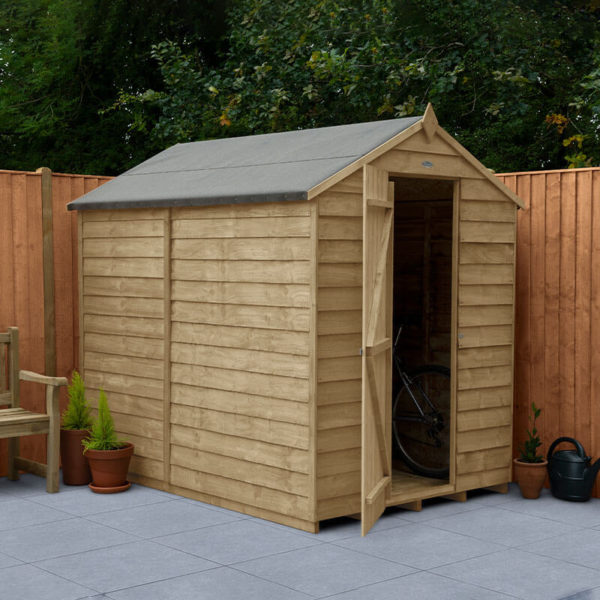 7' x 5' Forest 4Life 25yr Guarantee Overlap Pressure Treated Windowless Apex Wooden Shed (2.19m x 1.64m)