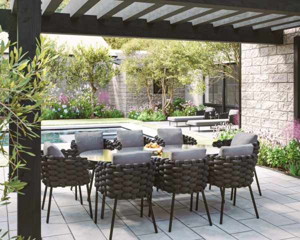 Rope Weave 8 Seater Garden Dining Set in Grey - Selene - Rattan Direct