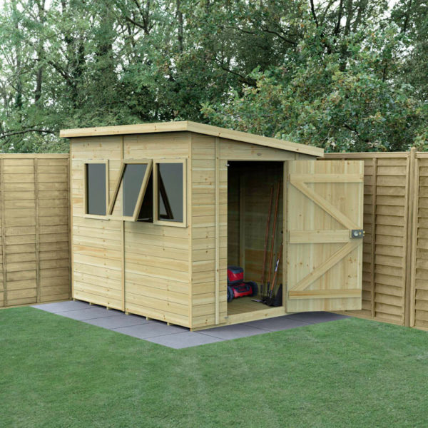 8' x 6' Forest Timberdale 25yr Guarantee Tongue & Groove Pressure Treated Pent Shed â?? 3 Windows (2.5m x 2m)